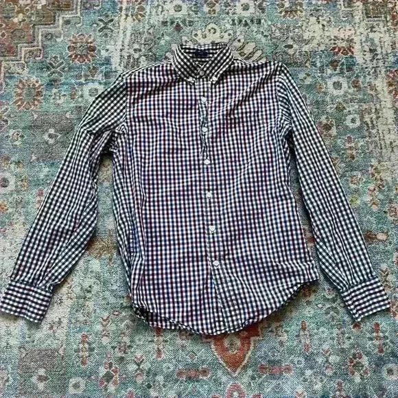 Jcrew red and blue checked button-up - Picture 1 of 4